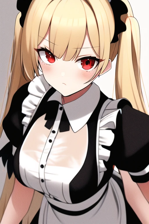 [NovelAI] Twin tails Small breasts Tall Cool Maid uniform See-through [Illustration]